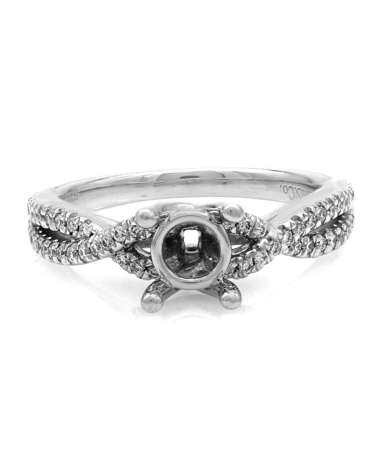Gabriel & Co. Gina Platinum Diamond Crossover Engagement Semi Mount
